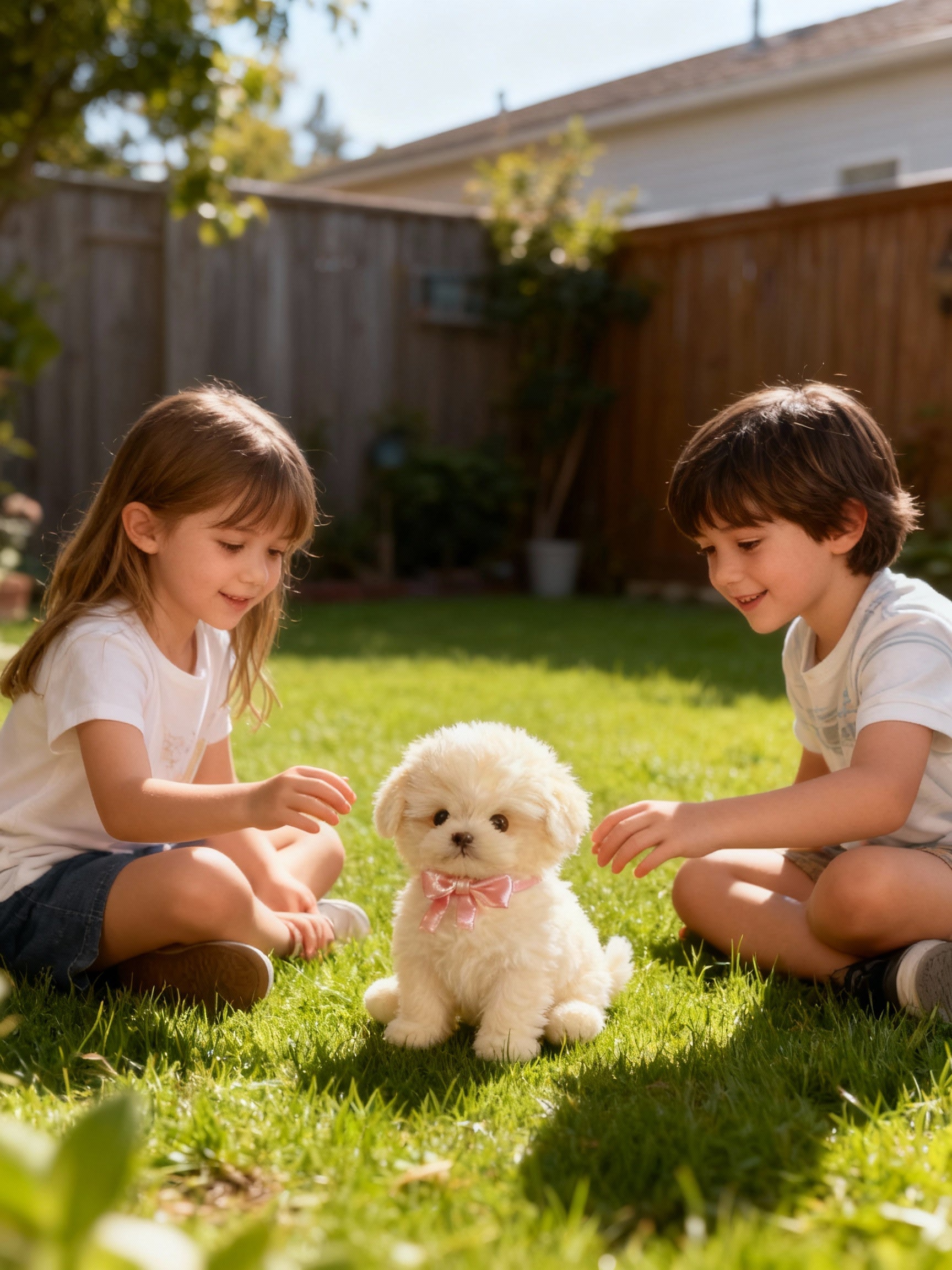 Battery-Powered Animated Plush Puppy Toy Walks Barks Wags Tail Realistic Movement Interactive Dog for Kids Brown White | Thomler