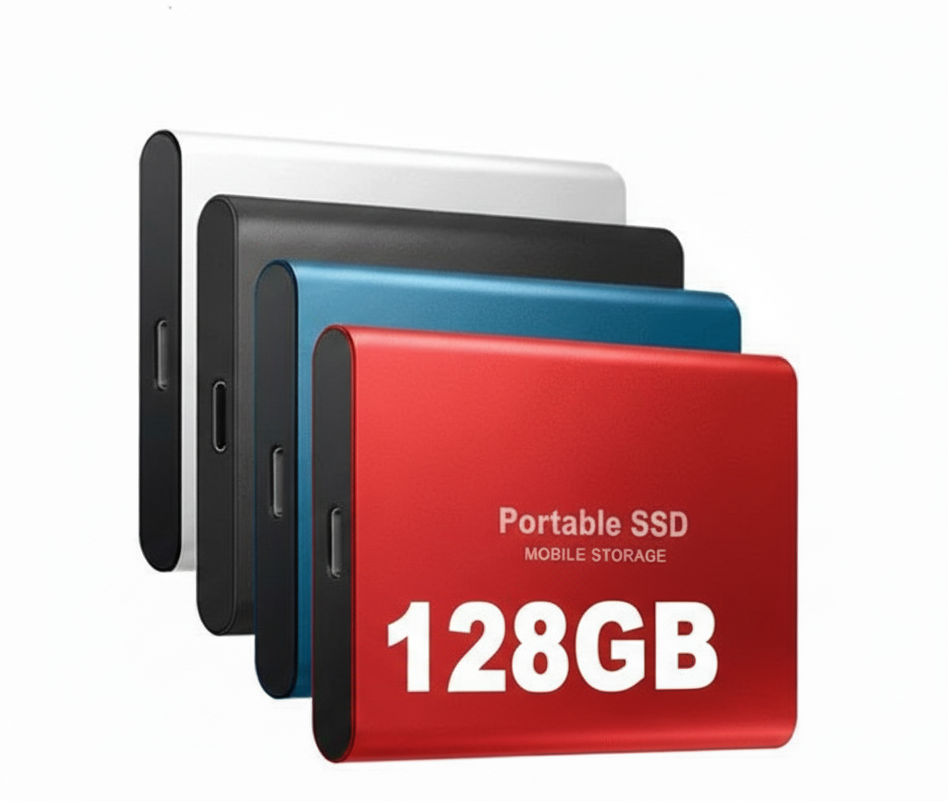 128GB Portable Solid State Drive USB-C High-Speed External Storage Aluminum Shockproof for PC Mac Android Gaming Consoles 4K Video Backup | Thomler