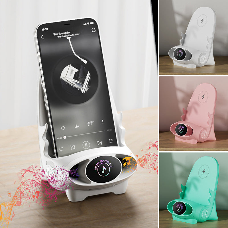 Wireless Phone Charging Stand 15W Qi Fast Charger Desktop Holder with Sound Amplifier for iPhone Android Horizontal Vertical Mount | Thomler