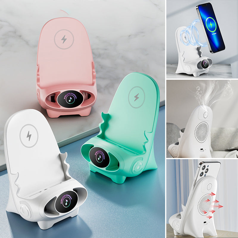 Wireless Phone Charging Stand 15W Qi Fast Charger Desktop Holder with Sound Amplifier for iPhone Android Horizontal Vertical Mount | Thomler