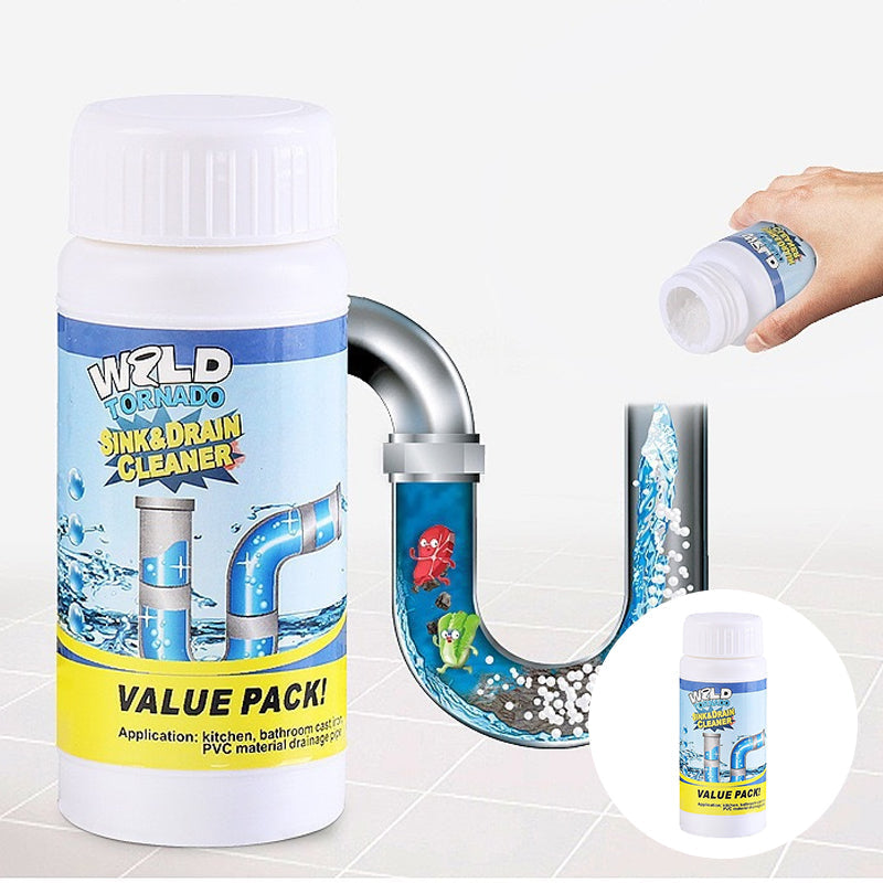 Enzymatic Foaming Powder Pipe Opener for Kitchen & Bathroom Drains, Clears Hair & Grease Clogs, Safe Non-Corrosive Formula for All Plumbing, | Thomler