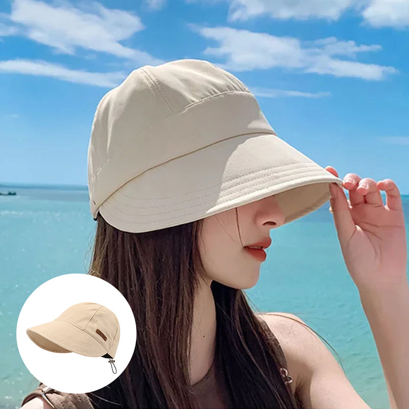 Women's Wide Brim Sun Hat – Foldable UV Protection with Adjustable Drawstring for Beach, Travel & Outdoor | Thomler