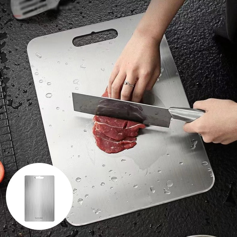 Dual-Surface Stainless Steel Cutting Board for Kitchen Food Prep & Meal Safety | Rust-Resistant Chopping Board for Meat, Vegetables, Bread | Thomler