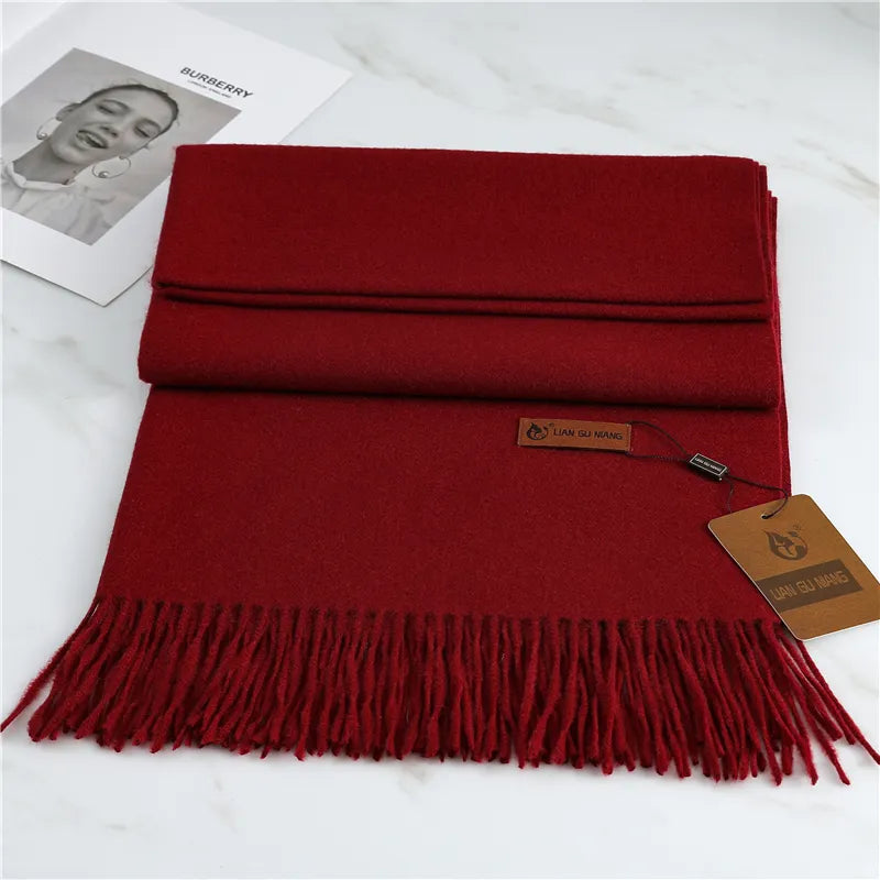 Premium Cashmere Winter Scarf for Women – Soft Oversized Shawl Wrap with Fringe, 10 Colors | Thomler
