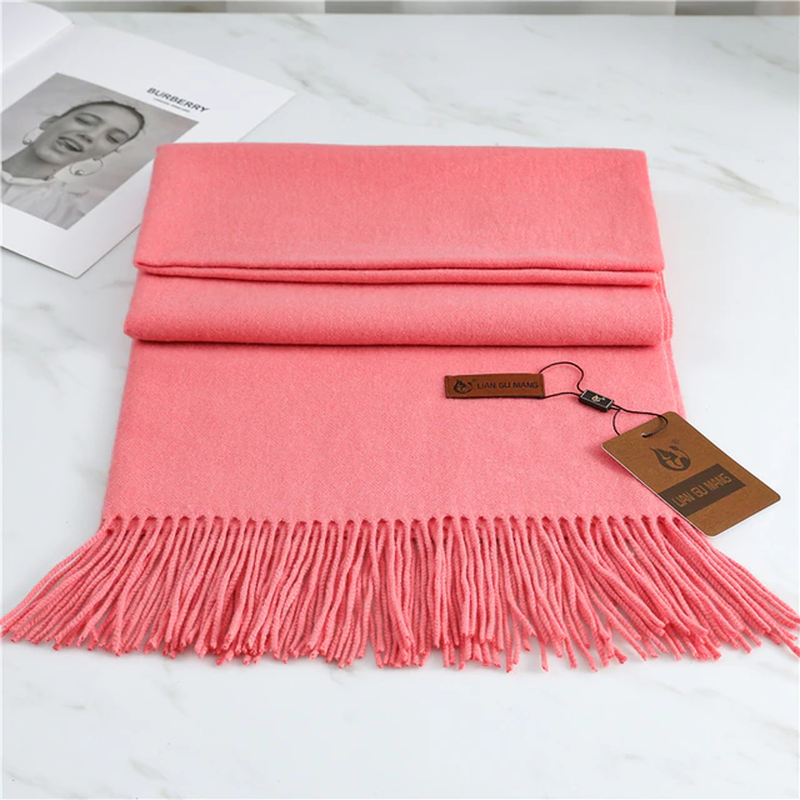 Premium Cashmere Winter Scarf for Women – Soft Oversized Shawl Wrap with Fringe, 10 Colors | Thomler
