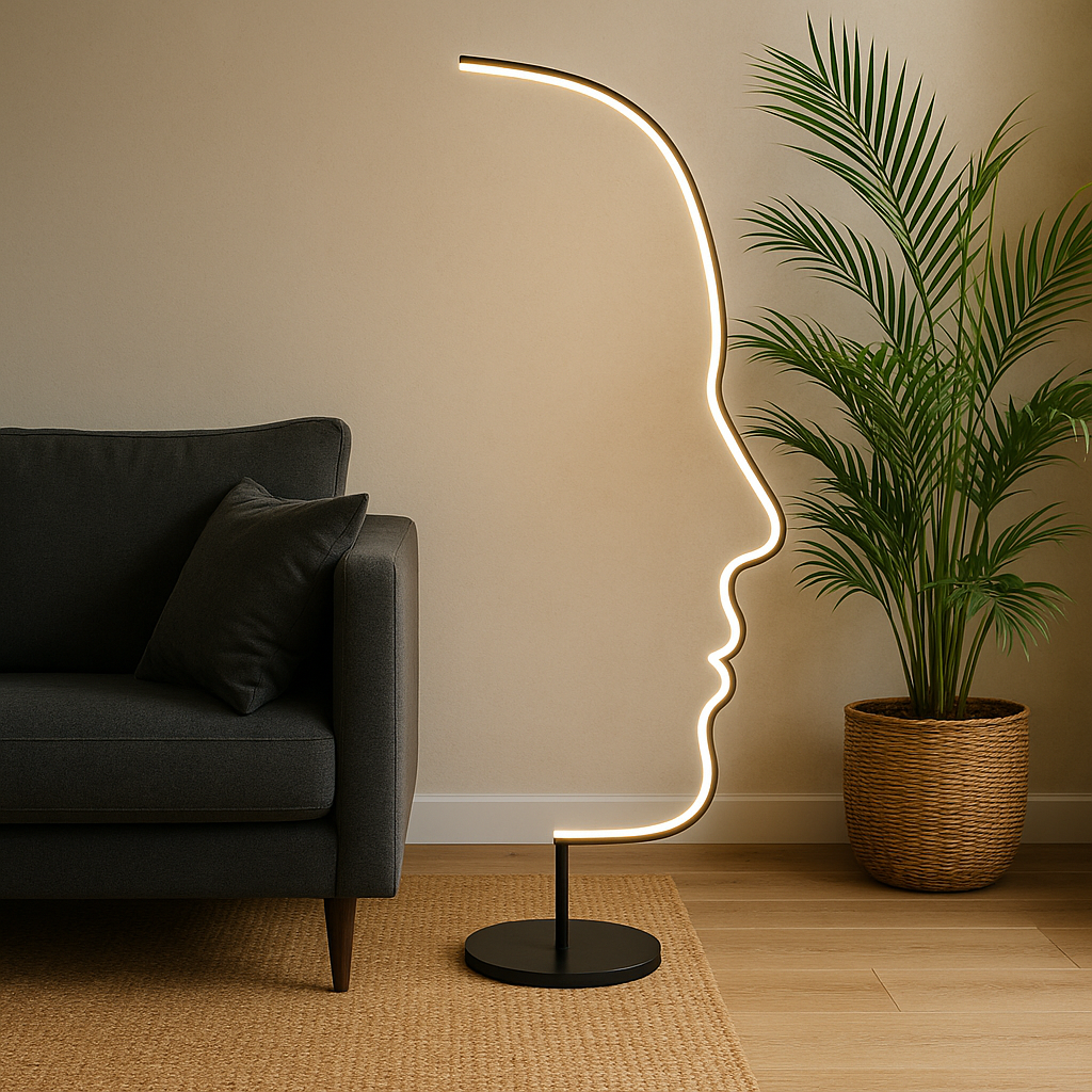 Floor Lamp Aluminium LED 56.0 cm Black Living Room Decorative Ambient Lighting Statement Piece | Thomler