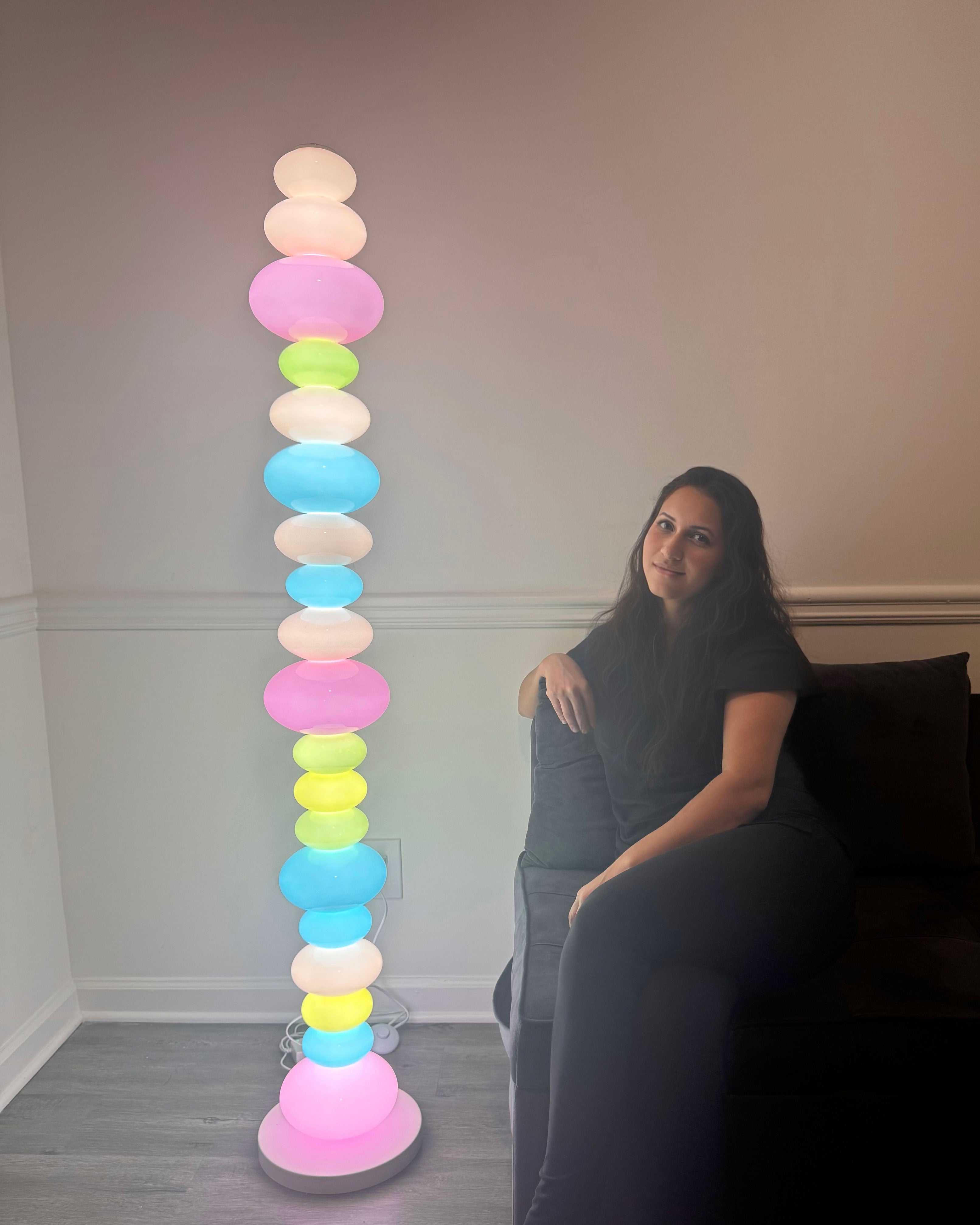 Floor Lamp Acrylic Candy Column 63 in Decorative Living Room Bedroom Lighting Accent | Thomler