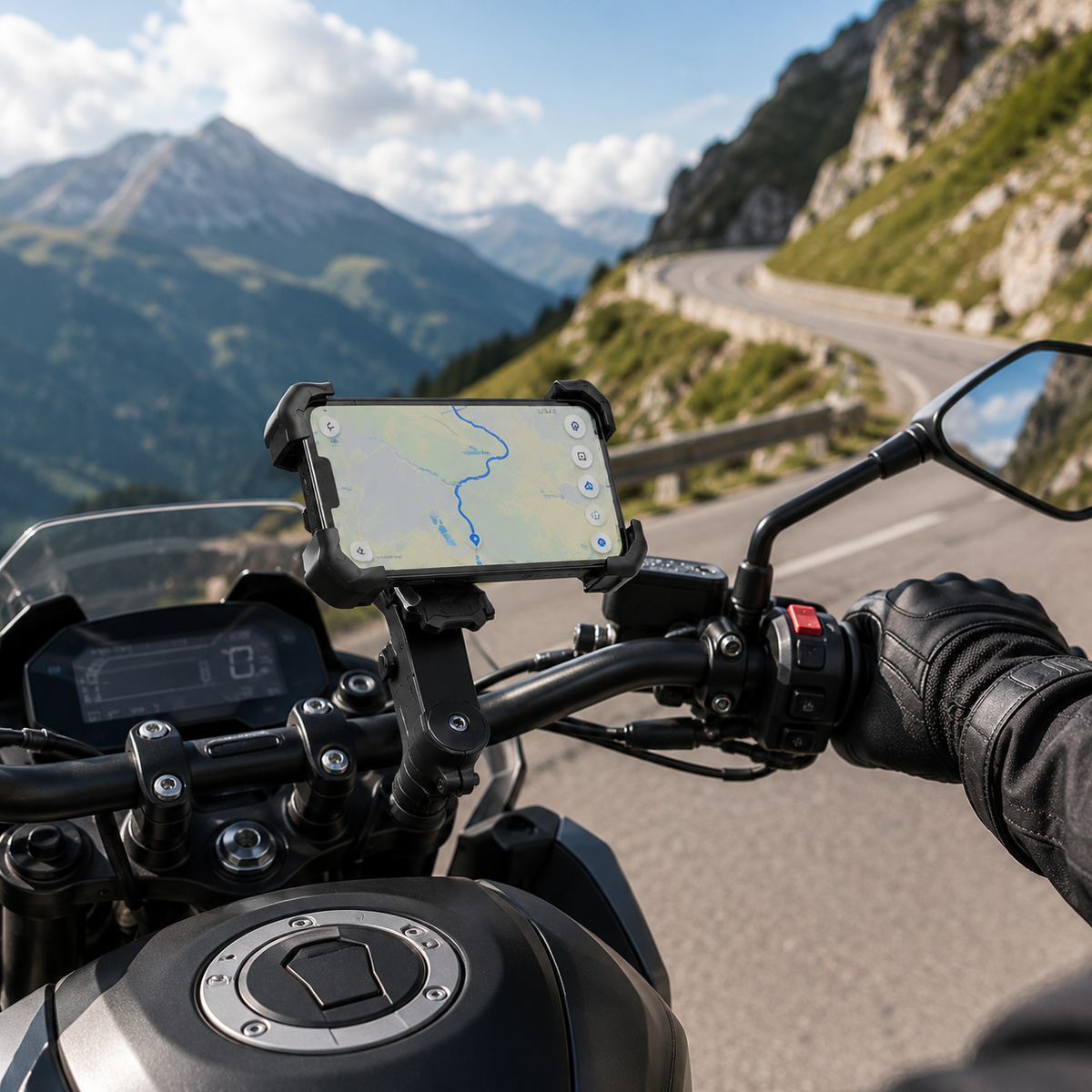 Rotating Phone Mount for Bike Handlebar – 360° Adjustable Smartphone Holder for Bicycle, Motorcycle & E-Bike – Universal Fit for iPhone | Thomler