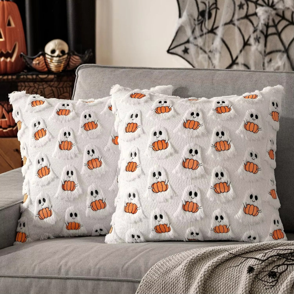 Halloween Throw Pillow Cover with Seasonal Gourd Design – Soft Microfiber Decorative Cushion Slip for Sofa, Bed & Living Room Chairs | Thomler