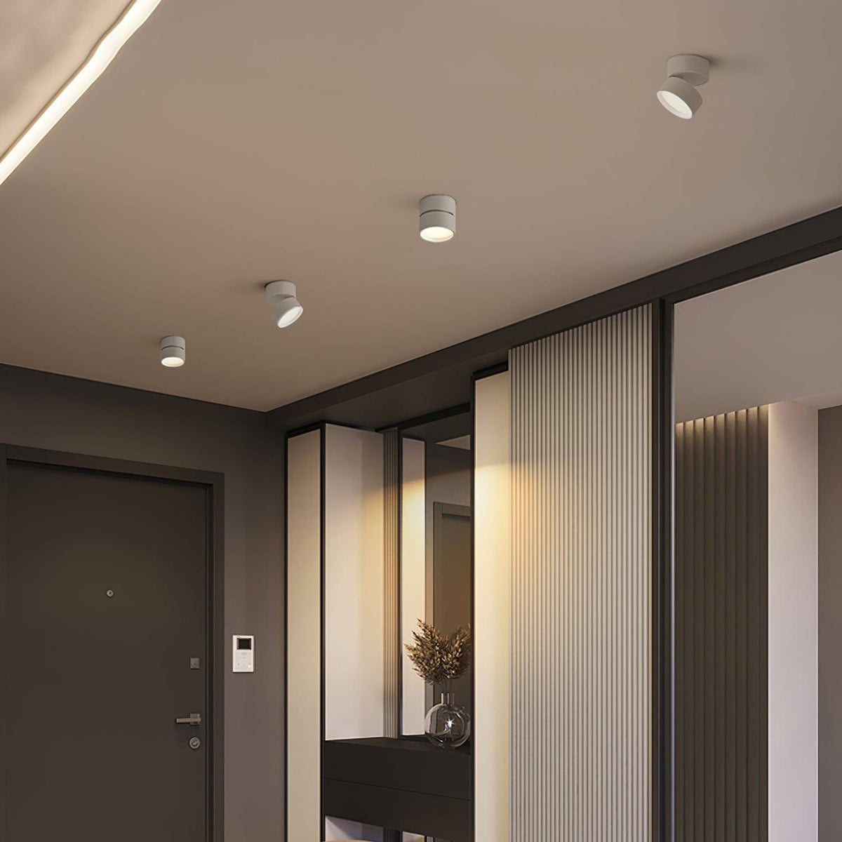 Adjustable LED Ceiling Spotlight in Minimalist Scandinavian Style – Directional Accent Light for Living Room, Gallery, Hallway & Modern | Thomler