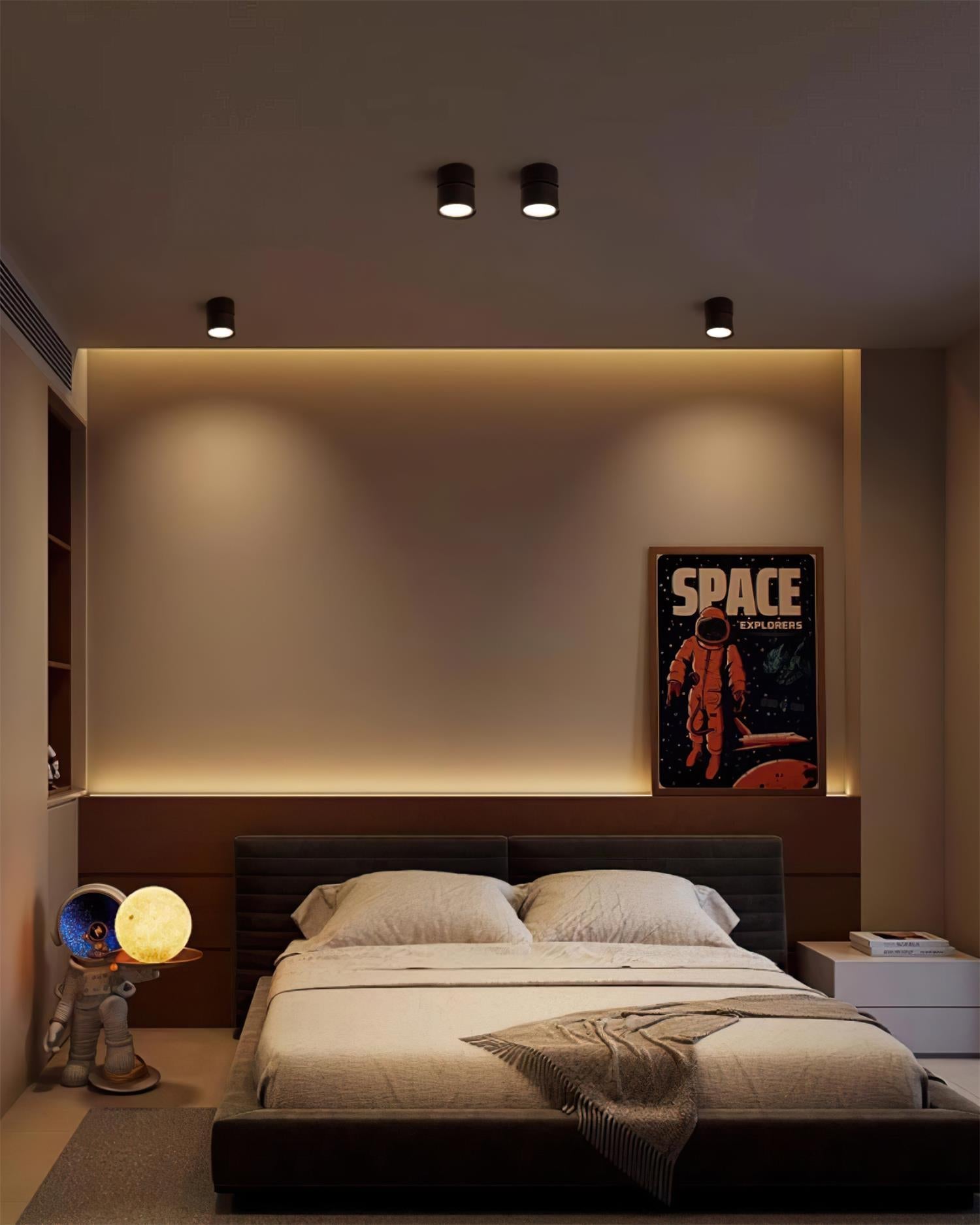 Ceiling Lamp Aluminum 3.9 in Adjustable Black White Home Gallery Spotlight Warm White 7W LED | Thomler