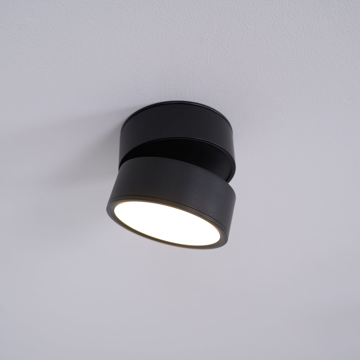 Ceiling Lamp Aluminum 3.9 in Adjustable Black White Home Gallery Spotlight Warm White 7W LED | Thomler