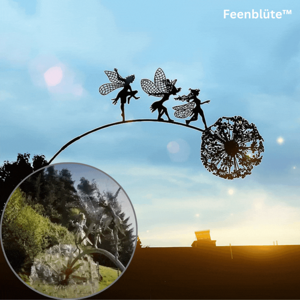 Metal Fairy Garden Stake with Dandelion Silhouette – Whimsical Outdoor Yard Art, Weather-Resistant Lawn Ornament for Flower Beds & Walkways | Thomler