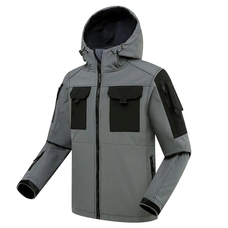 Men's Hooded Cargo Jacket & Pants 2-Piece Outdoor Utility Set with Multi-Pocket Storage for Hiking and Everyday Wear | Thomler