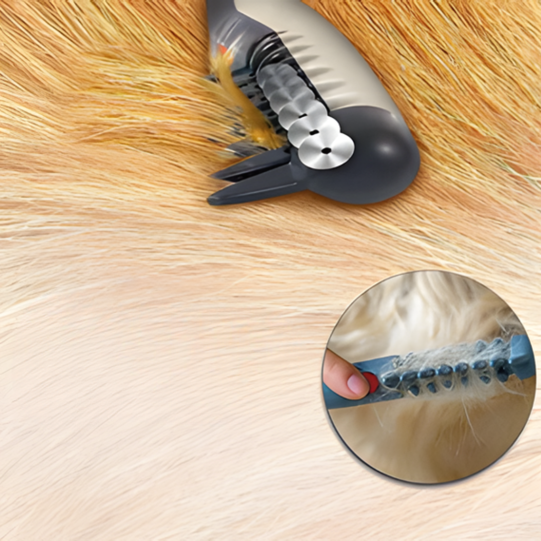 Gentle Pet Grooming Comb with Rounded Blades for Tangle-Free Fur on Dogs & Cats | Ergonomic Dematting Tool for Long & Short Hair | Safe | Thomler