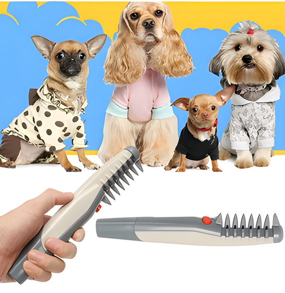Gentle Pet Grooming Comb with Rounded Blades for Tangle-Free Fur on Dogs & Cats | Ergonomic Dematting Tool for Long & Short Hair | Safe | Thomler