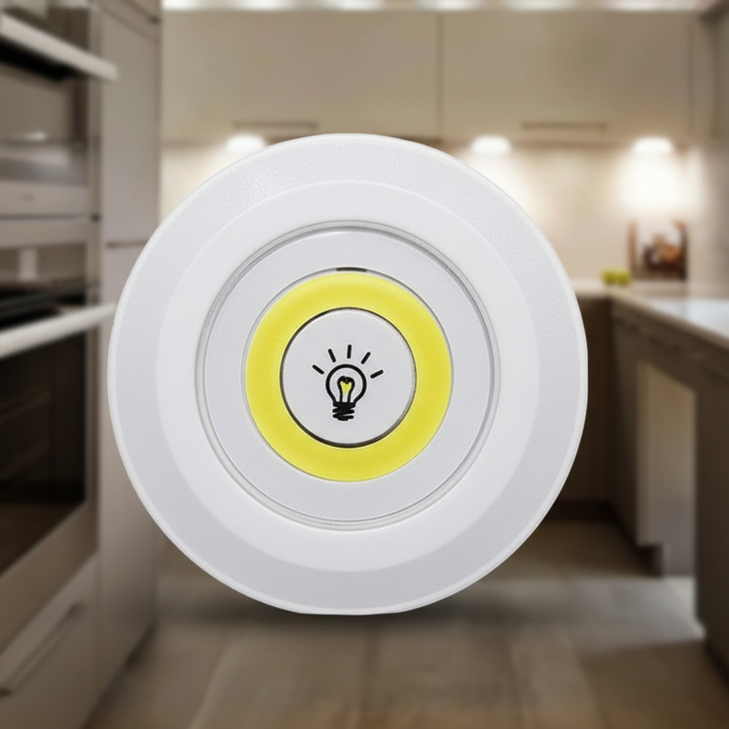 Under Cabinet Light LED Battery Powered Set Of 3 White Kitchen Cupboard Shelf Lighting Remote Control Dimmable Wireless Stick On | Thomler
