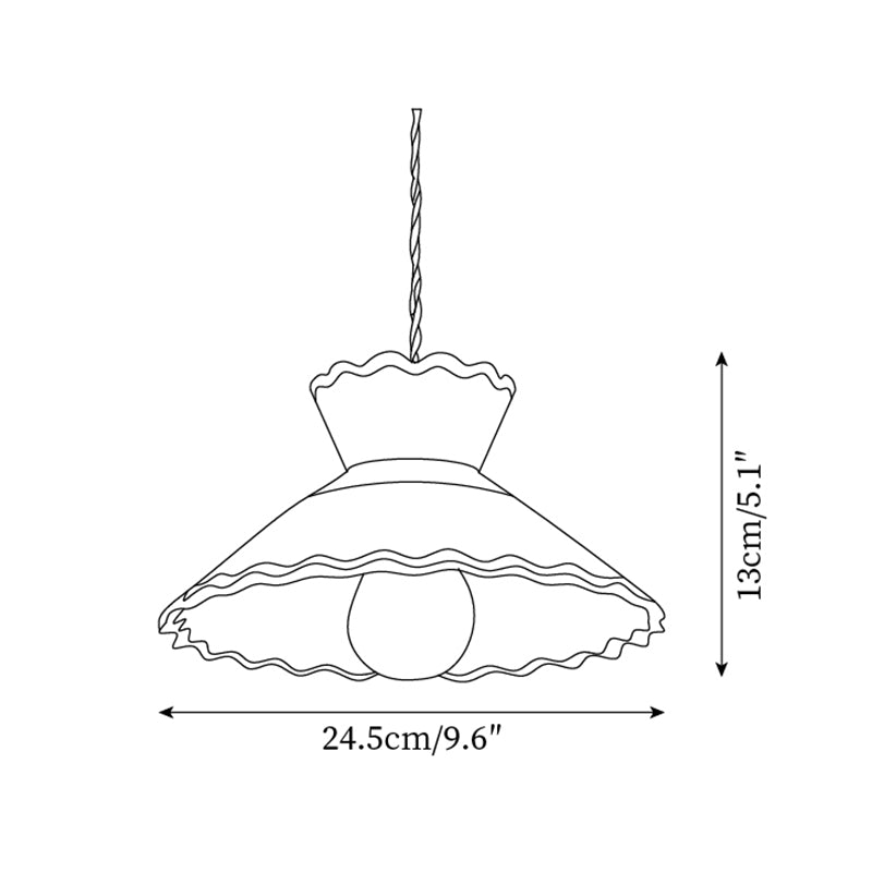 Pendant Light Ceramic 9.6 in Cream Vintage Dining Room Kitchen Island Hanging Ceiling Lamp | Thomler