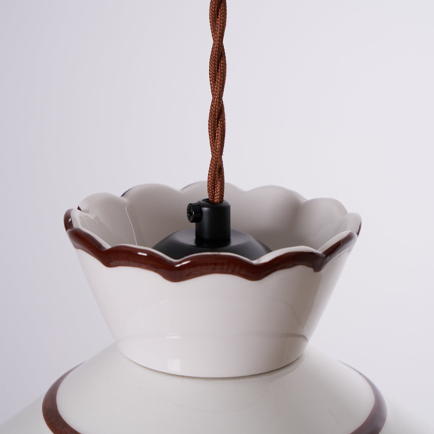 Pendant Light Ceramic 9.6 in Cream Vintage Dining Room Kitchen Island Hanging Ceiling Lamp | Thomler