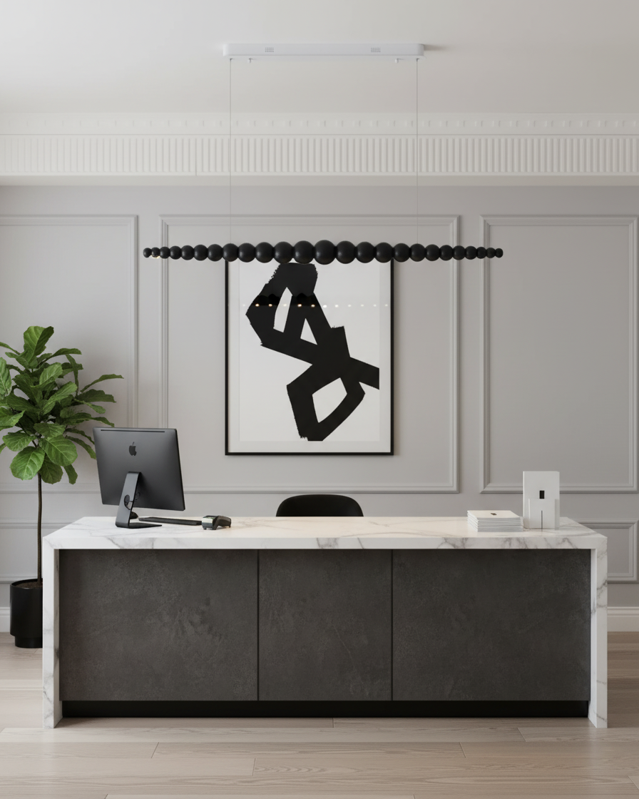 Chandelier Metal Acrylic Linear 46.4 in Warm White Indoor Dining Room Modern Pendant Light | Thomler