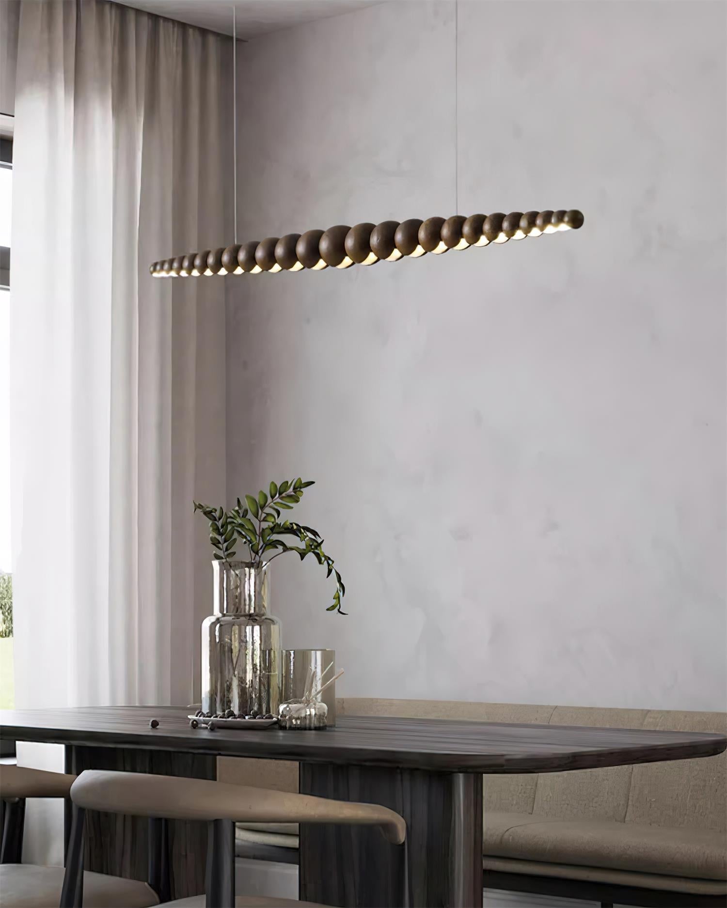 Chandelier Metal Acrylic Linear 46.4 in Warm White Indoor Dining Room Modern Pendant Light | Thomler