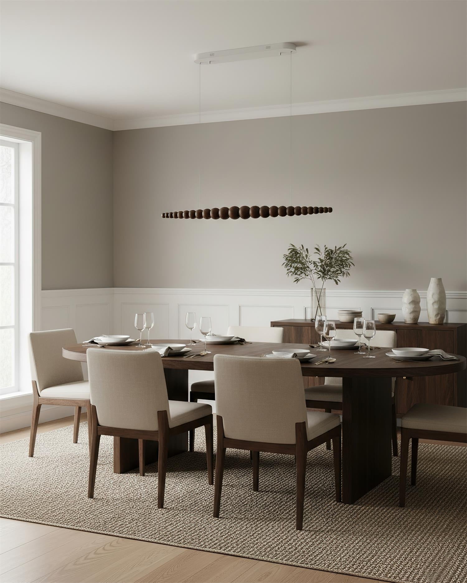 Chandelier Metal Acrylic Linear 46.4 in Warm White Indoor Dining Room Modern Pendant Light | Thomler
