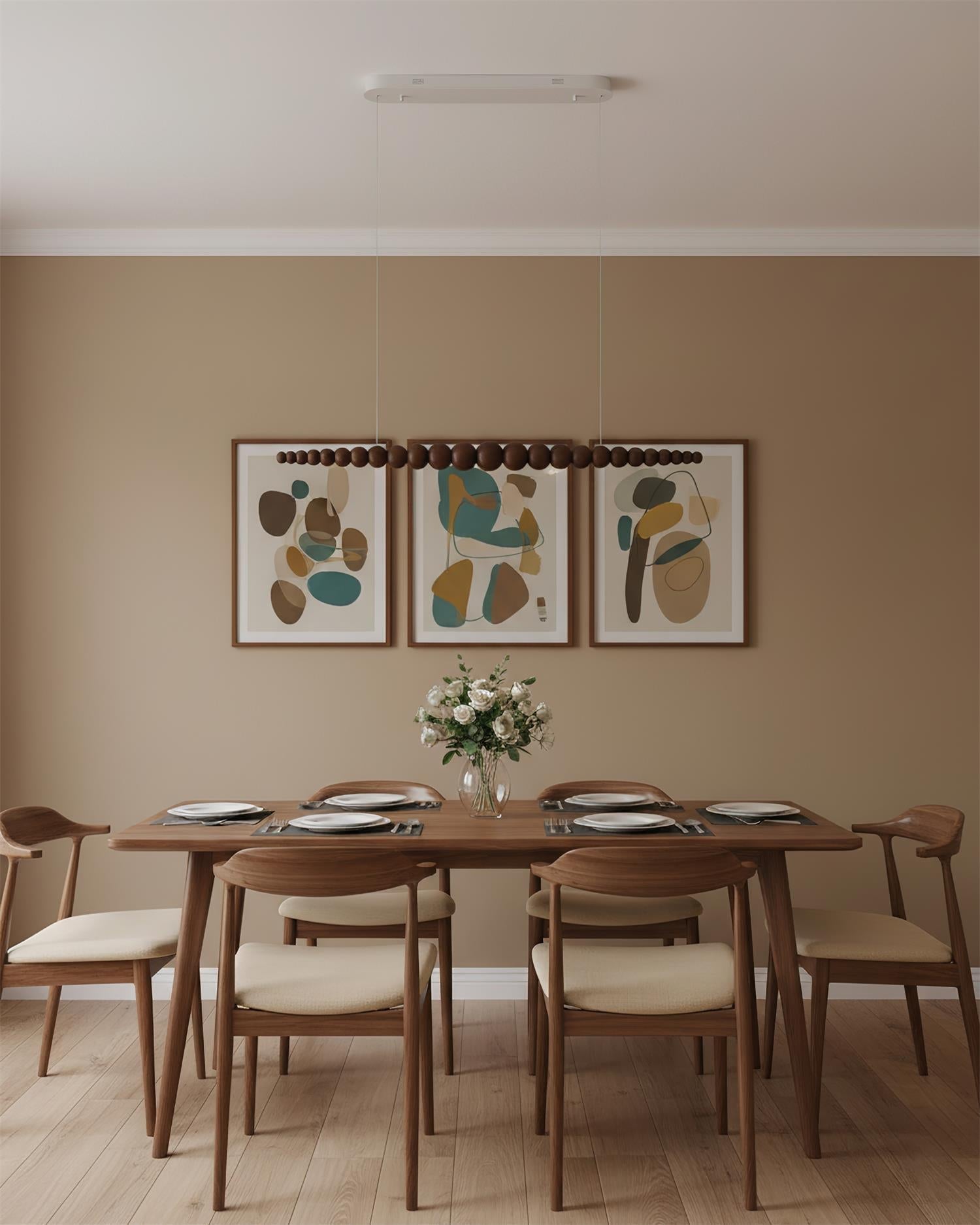 Chandelier Metal Acrylic Linear 46.4 in Warm White Indoor Dining Room Modern Pendant Light | Thomler