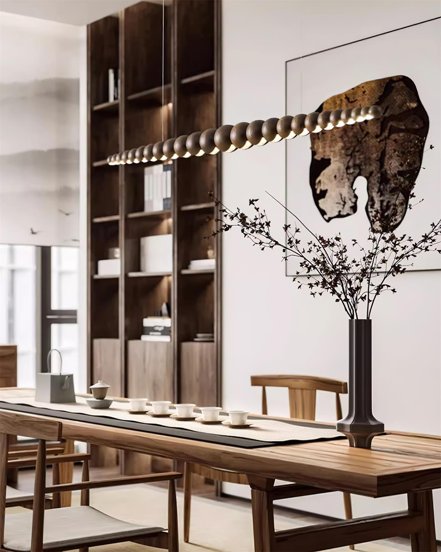 Chandelier Metal Acrylic Linear 46.4 in Warm White Indoor Dining Room Modern Pendant Light | Thomler