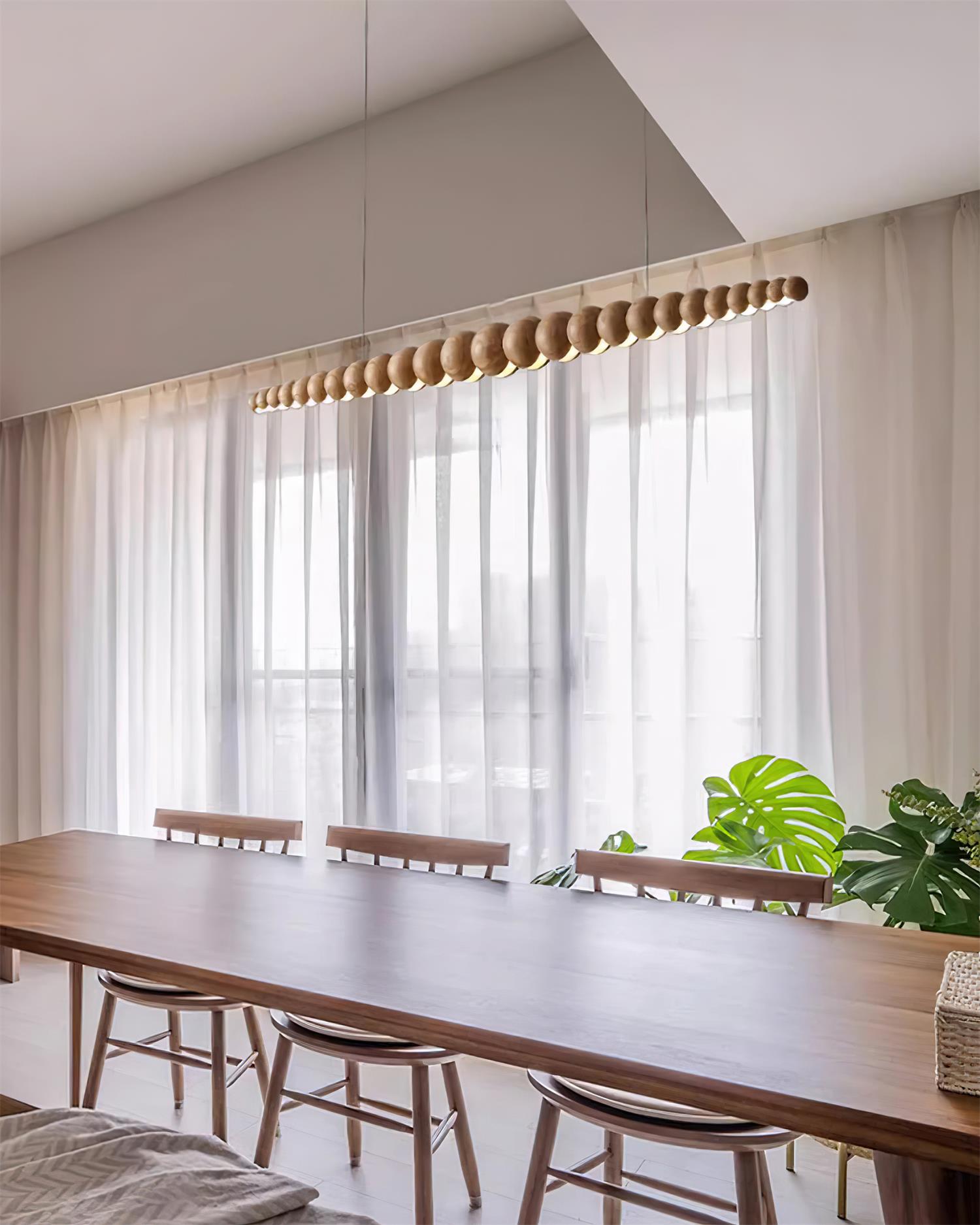 Chandelier Metal Acrylic Linear 46.4 in Warm White Indoor Dining Room Modern Pendant Light | Thomler