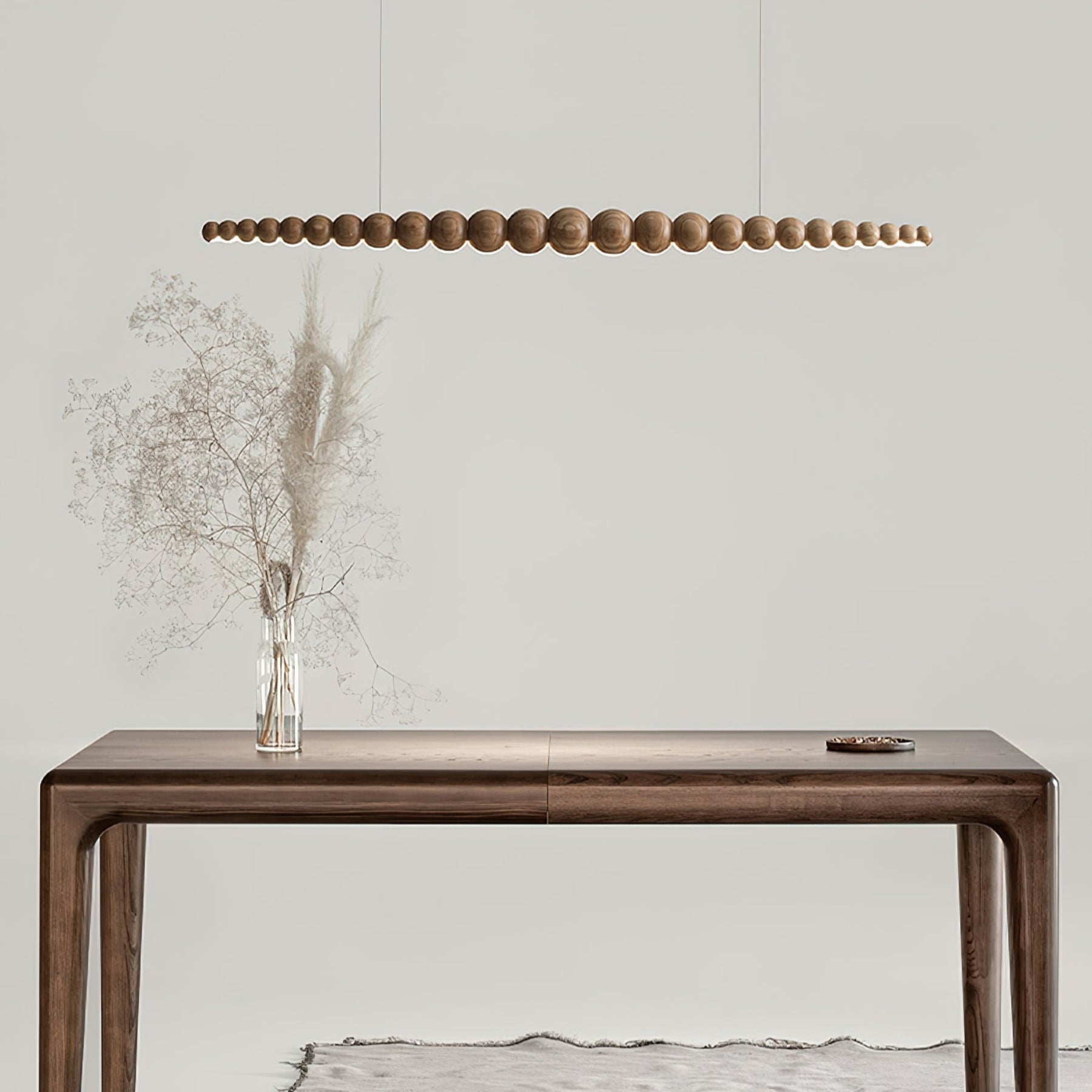 Pendant Light Wood Metal LED Warm White Adjustable Dining Table Kitchen Island Linear Hanging Ceiling Lamp Scandinavian Modern | Thomler