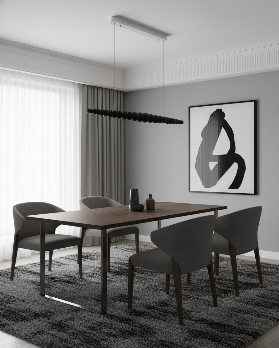 Chandelier Metal Acrylic Linear 46.4 in Warm White Indoor Dining Room Modern Pendant Light | Thomler