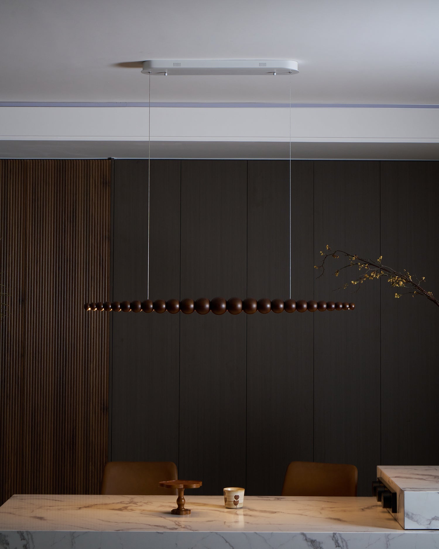 Chandelier Metal Acrylic Linear 46.4 in Warm White Indoor Dining Room Modern Pendant Light | Thomler