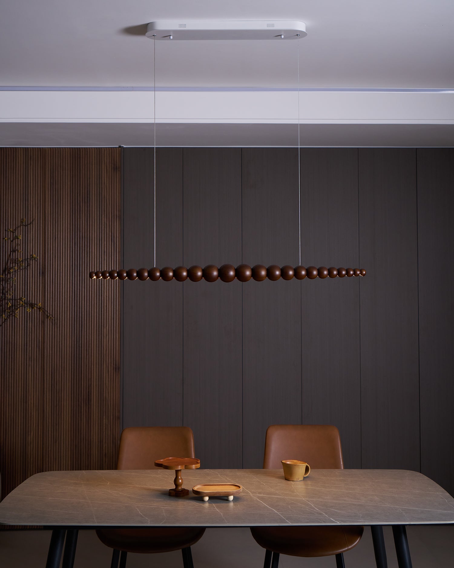 Chandelier Metal Acrylic Linear 46.4 in Warm White Indoor Dining Room Modern Pendant Light | Thomler