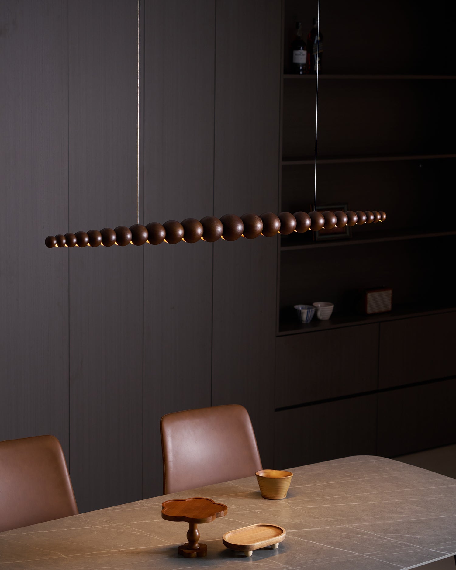 Chandelier Metal Acrylic Linear 46.4 in Warm White Indoor Dining Room Modern Pendant Light | Thomler
