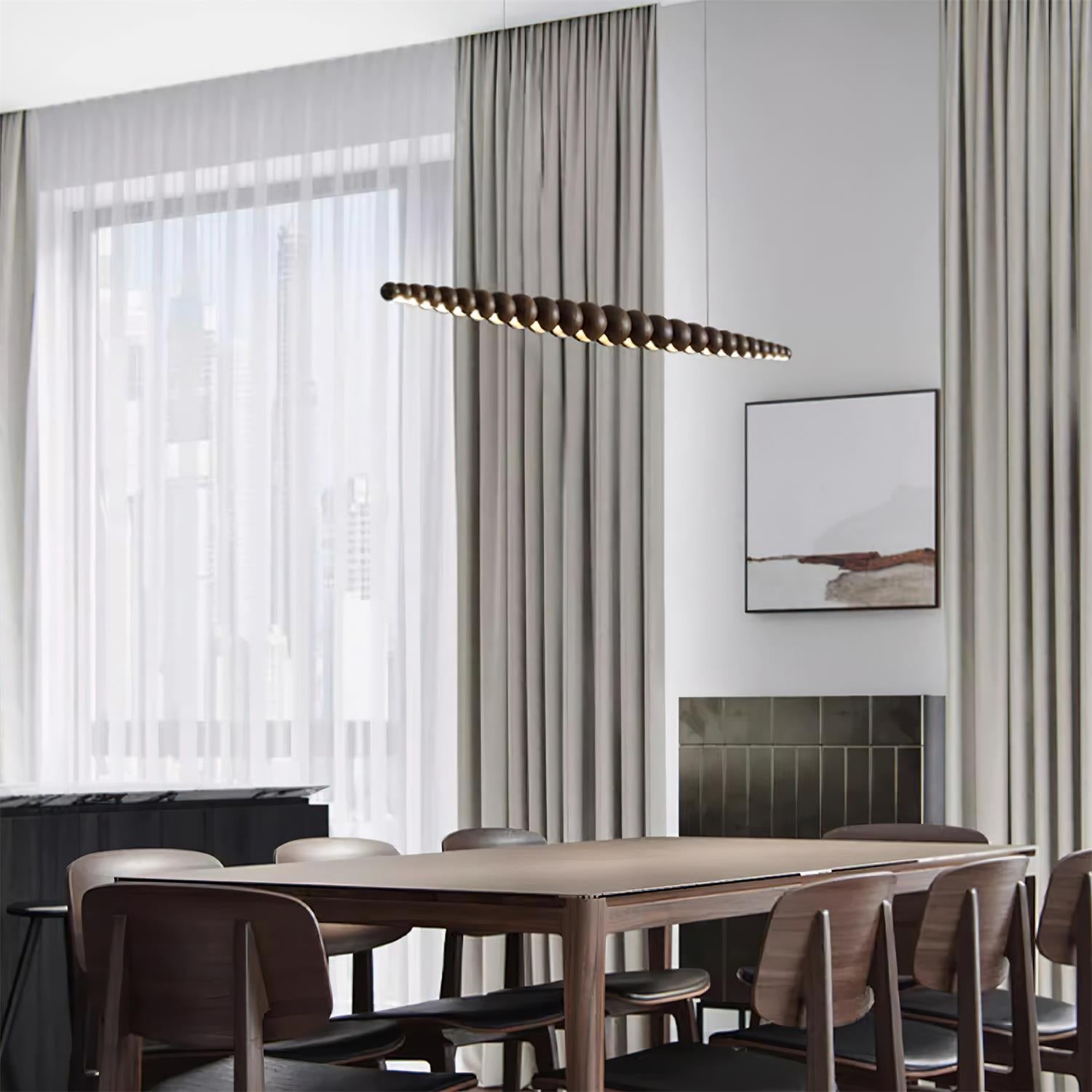 Chandelier Metal Acrylic Linear 46.4 in Warm White Indoor Dining Room Modern Pendant Light | Thomler