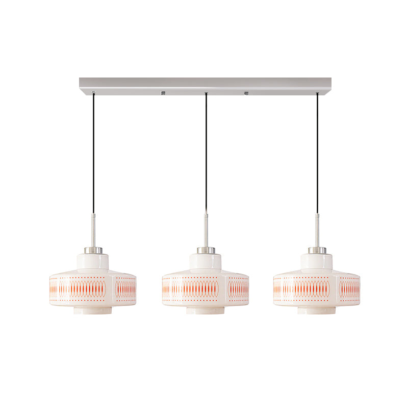 Pendant Light Metal Glass 11 in Geometric Shade Indoor Dining Room Kitchen Hanging Ceiling Lamp Vintage Modern | Thomler