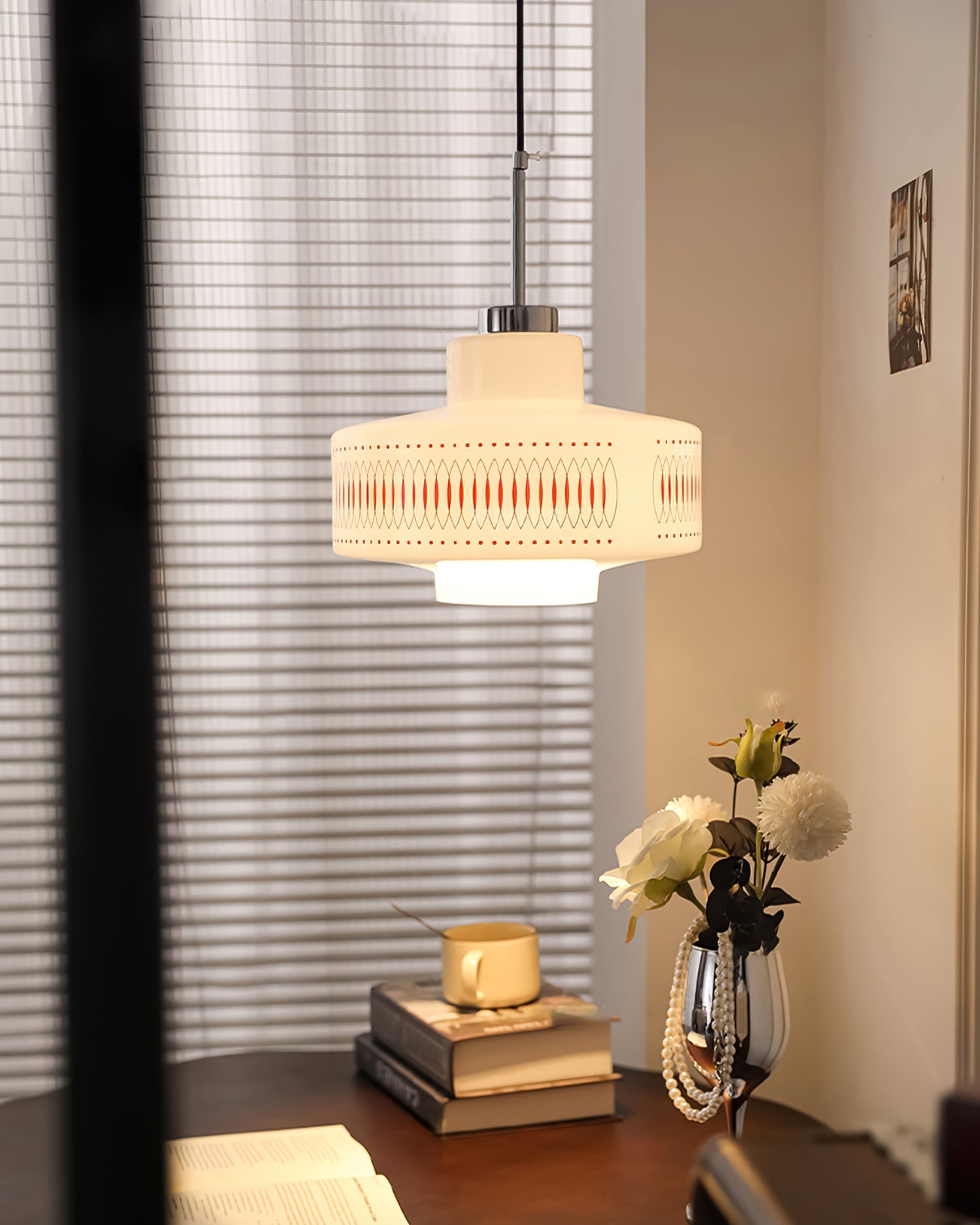 Pendant Light Metal Glass 11 in Geometric Shade Indoor Dining Room Kitchen Hanging Ceiling Lamp Vintage Modern | Thomler