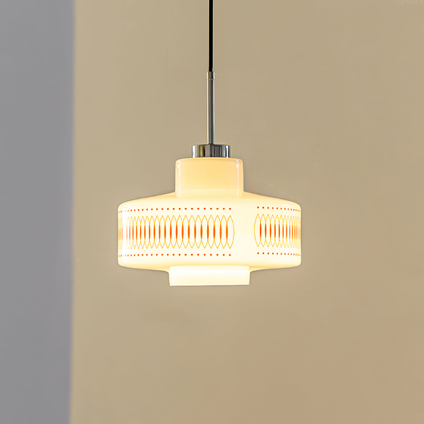 Pendant Light Metal Glass 11 in Geometric Shade Indoor Dining Room Kitchen Hanging Ceiling Lamp Vintage Modern | Thomler