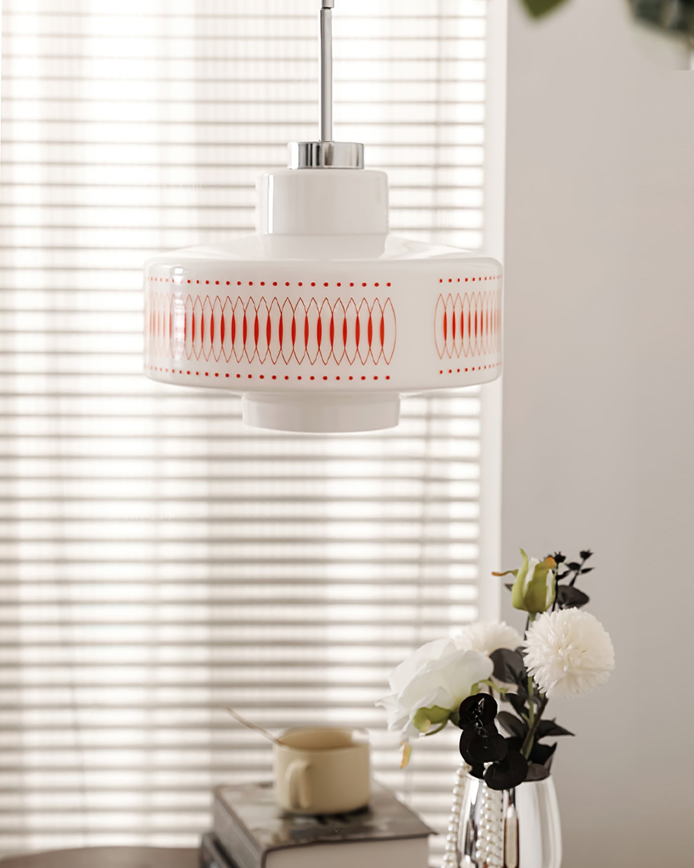 Pendant Light Metal Glass 11 in Geometric Shade Indoor Dining Room Kitchen Hanging Ceiling Lamp Vintage Modern | Thomler