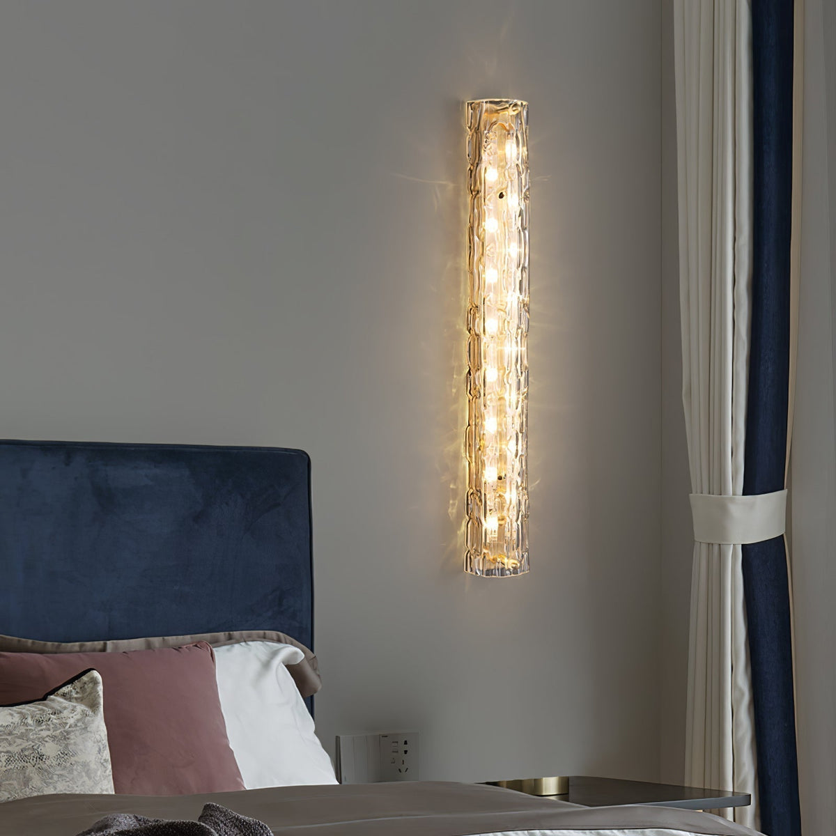 Contemporary Gold Brass & Glass Cylinder Wall Light for Indoor Living Spaces | Thomler