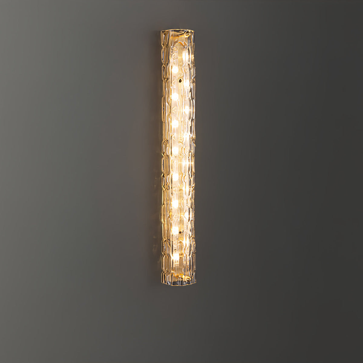 Contemporary Gold Brass & Glass Cylinder Wall Light for Indoor Living Spaces | Thomler