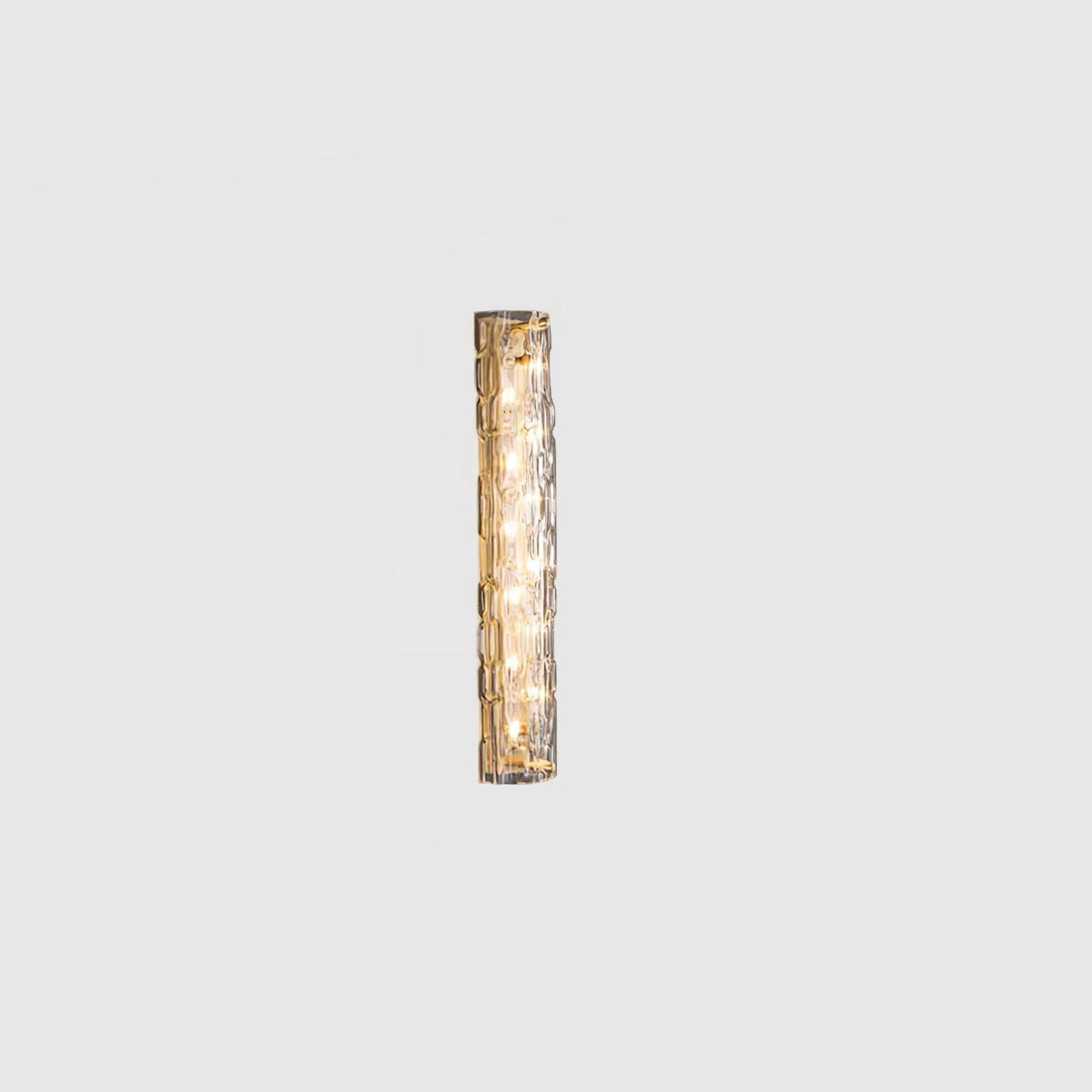 Contemporary Gold Brass & Glass Cylinder Wall Light for Indoor Living Spaces | Thomler