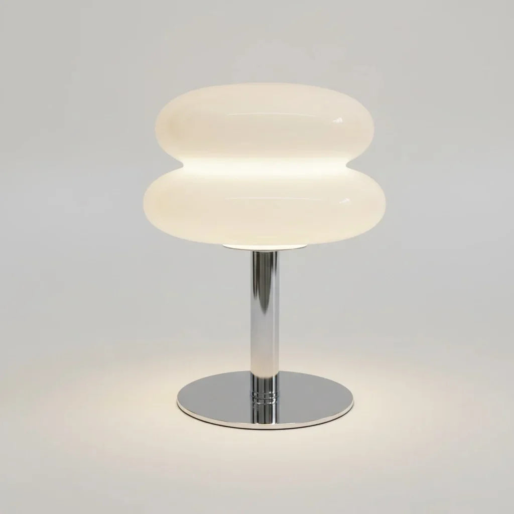 Table Lamp Glass 10 in White Jade Minimalist Bedroom Desk Accent Light | Thomler