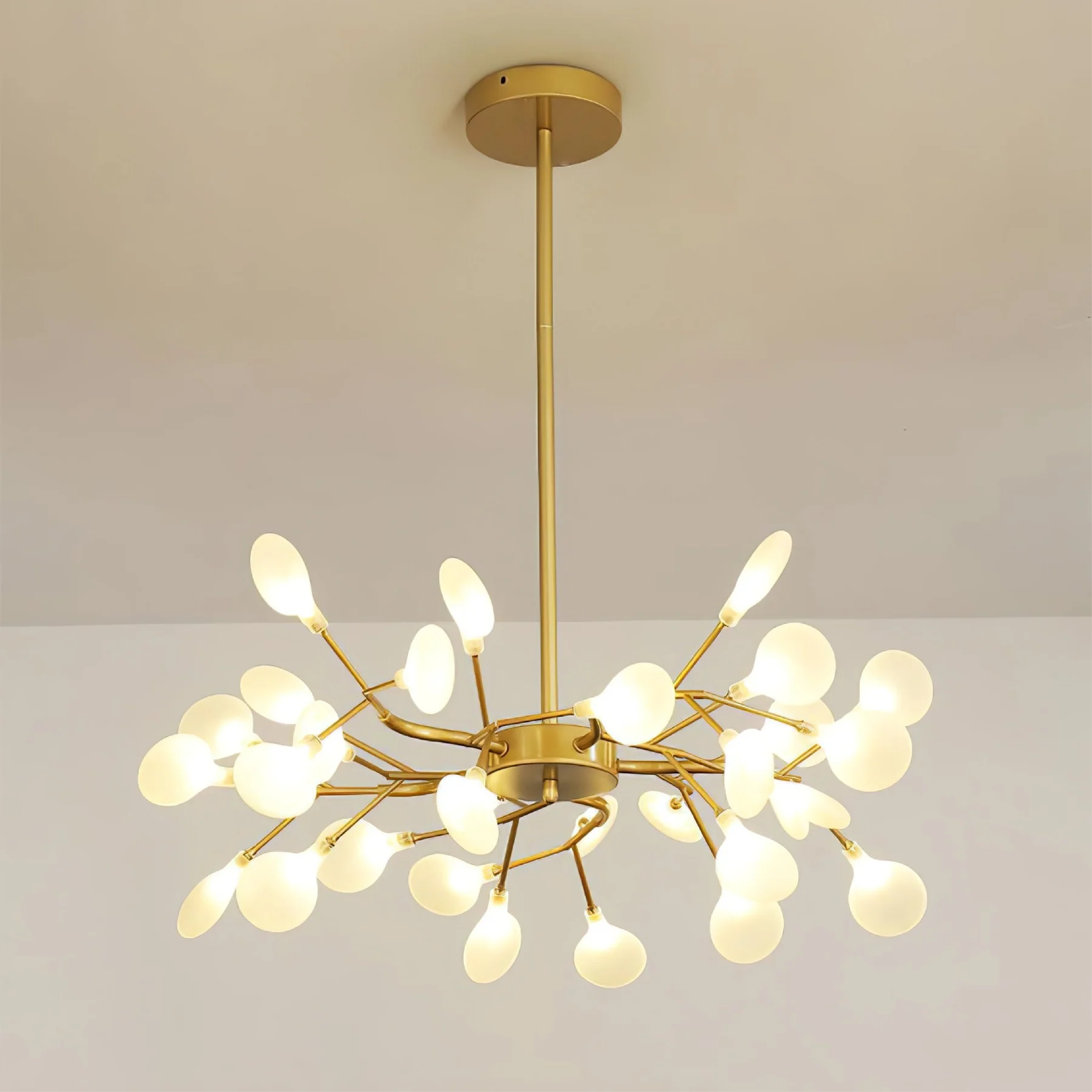 Ceiling Chandelier Metal Acrylic 177.8 cm Black Dining Room Branch LED Pendant Light Modern High Ceiling Fixture | Thomler