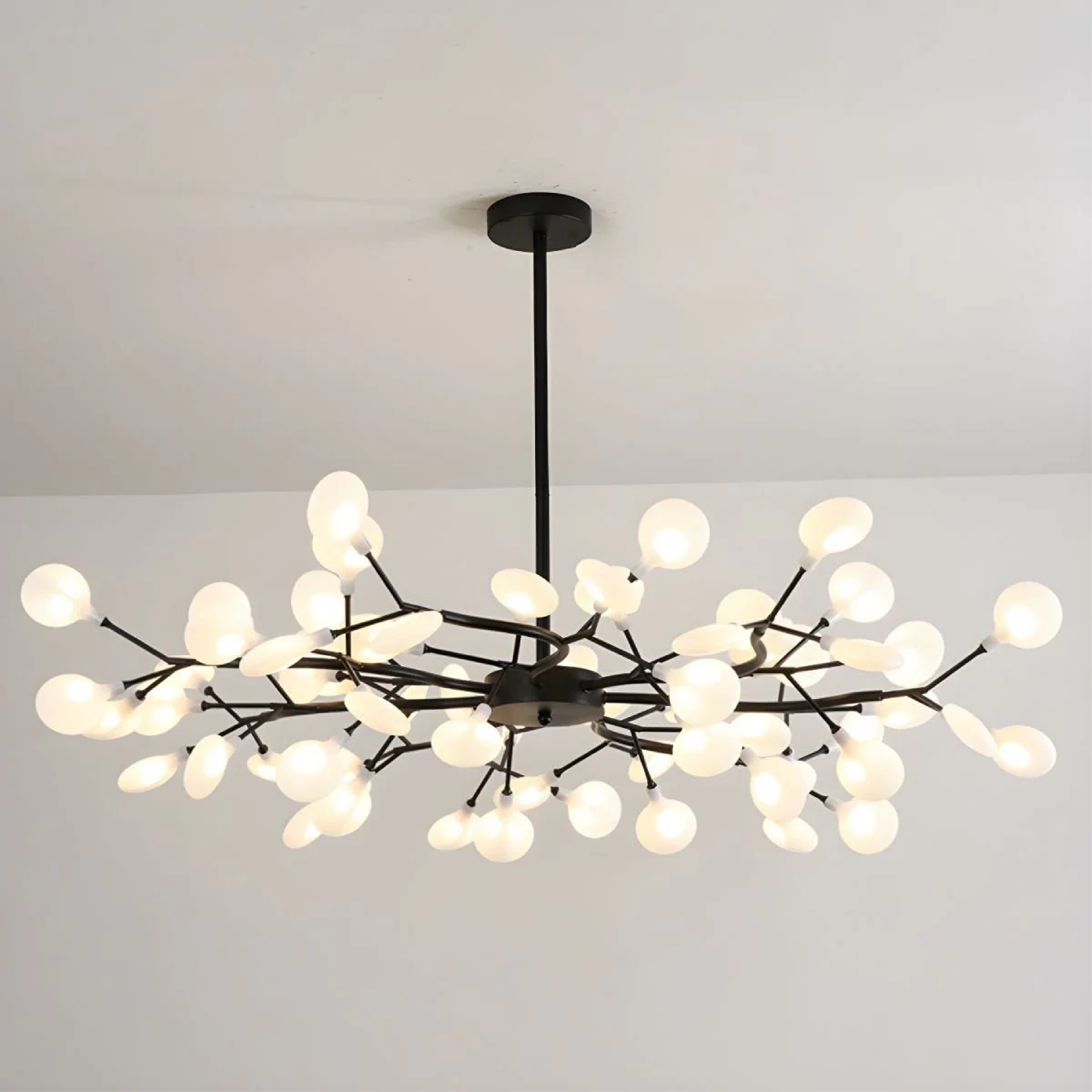Ceiling Chandelier Metal Acrylic 177.8 cm Black Dining Room Branch LED Pendant Light Modern High Ceiling Fixture | Thomler