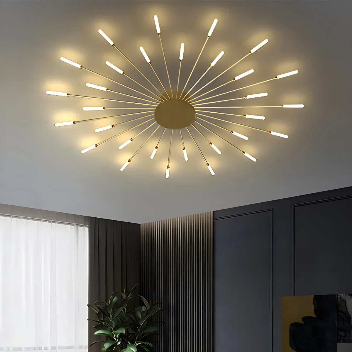 Ceiling Light Metal LED 20 To 42 Light Points Living Room Dining Room Dimmable Remote Modern Lighting Fixture | Thomler