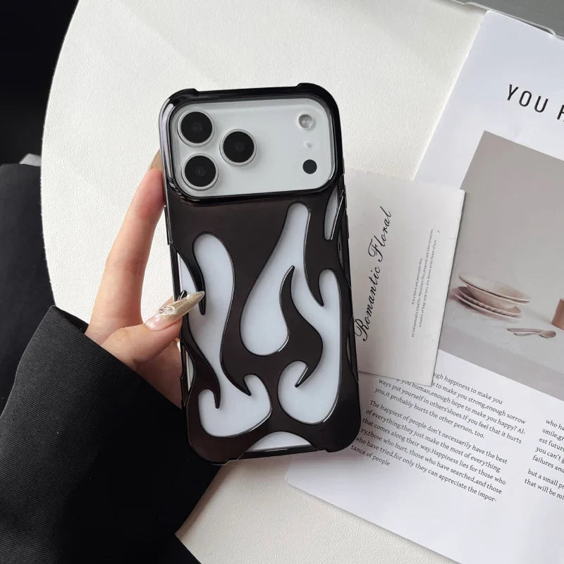 Flame-Patterned Vented iPhone Case with Shock Absorption and Heat Dissipation for iPhone 13, 14, 15, 16, 17, Air, Pro, Pro Max Models | Thomler
