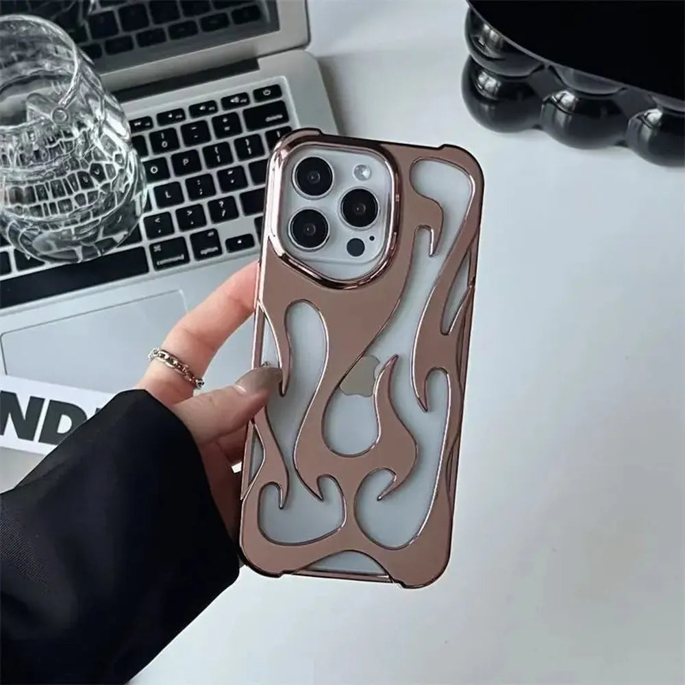 Flame-Patterned Vented iPhone Case with Shock Absorption and Heat Dissipation for iPhone 13, 14, 15, 16, 17, Air, Pro, Pro Max Models | Thomler
