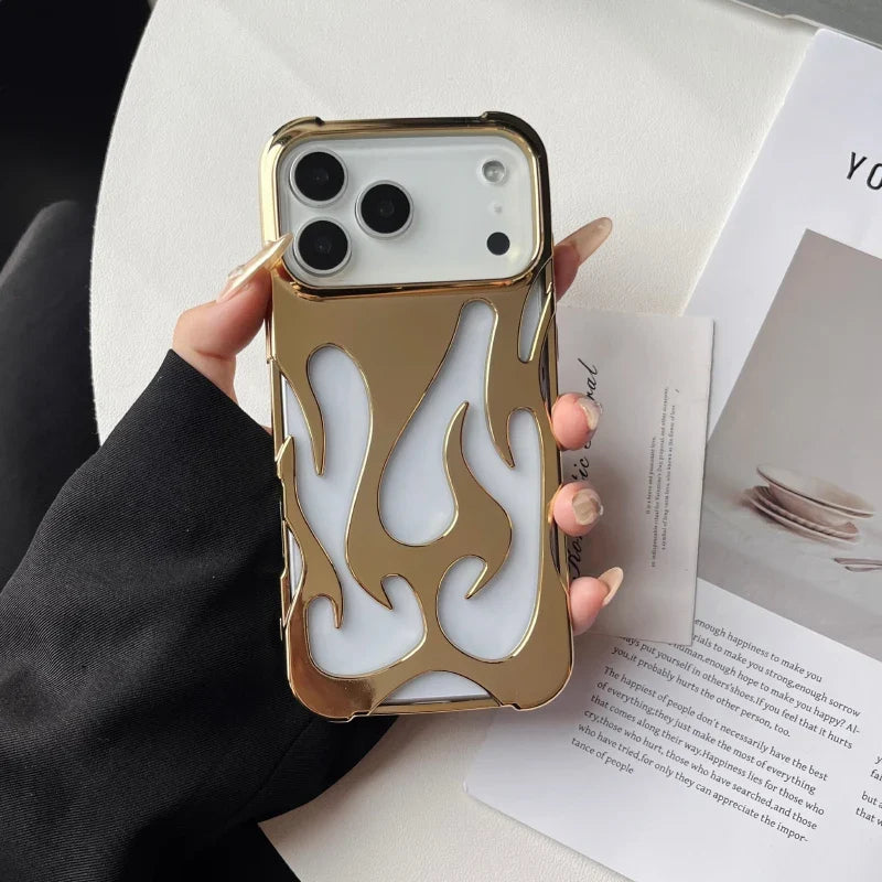 Flame-Patterned Vented iPhone Case with Shock Absorption and Heat Dissipation for iPhone 13, 14, 15, 16, 17, Air, Pro, Pro Max Models | Thomler