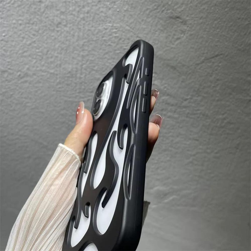 Flame-Patterned Vented iPhone Case with Shock Absorption and Heat Dissipation for iPhone 13, 14, 15, 16, 17, Air, Pro, Pro Max Models | Thomler